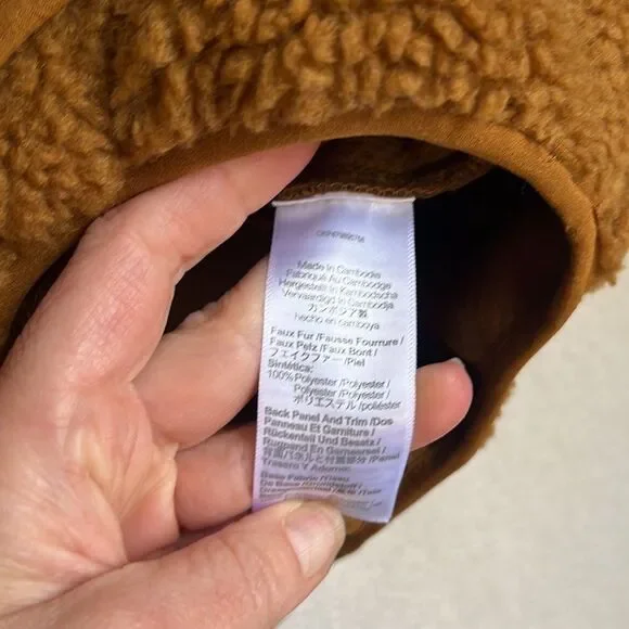 Madewell Faux Sherpa Kokomo Pullover Womens XS Camel - Picture 7 of 8